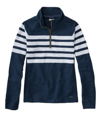 L.L.Bean Women's Peaks Island Quarter-Zip Pullover, Stripe CLOTHING|SALE