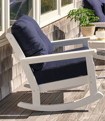 L.L.Bean All-Weather Patio Rocker with Textured Cushion, White HOME GOODS