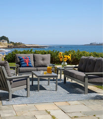 L.L.Bean All-Weather Patio Chair with Textured Cushion, Slate Gray HOME GOODS