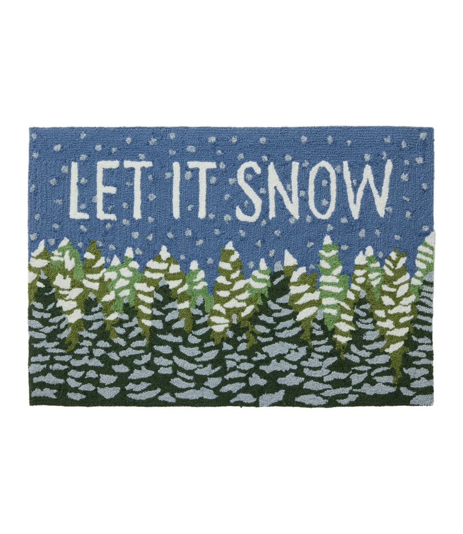 L.L.Bean Indoor/Outdoor Vacationland Rug, Frosted Trees HOME GOODS