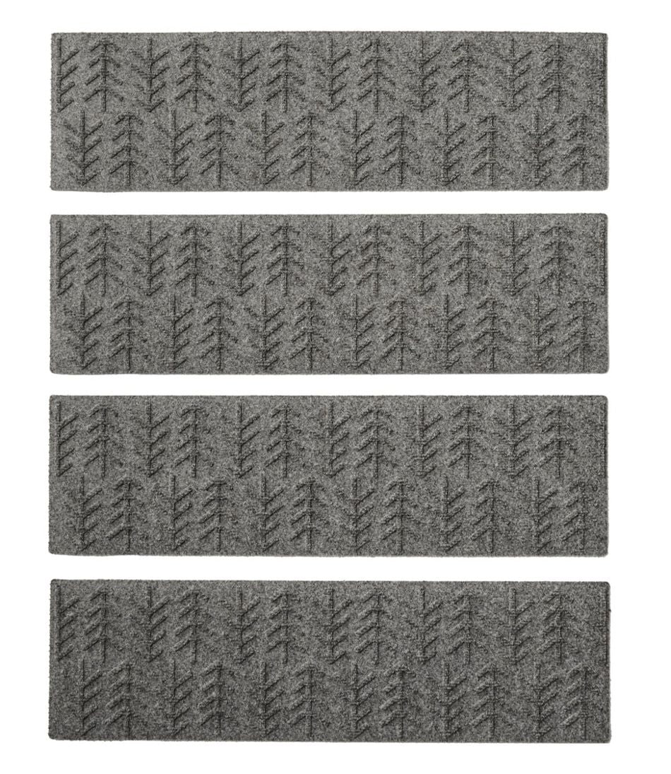 L.L.Bean Everyspace Recycled Waterhog Mat, Stair Treads, Set of Four, Trees HOME GOODS
