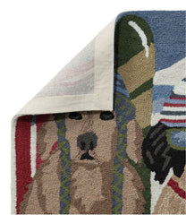 L.L.Bean Indoor/Outdoor Vacationland Runner, Dogs Skiing HOME GOODS