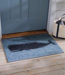 L.L.Bean Indoor/Outdoor Vacationland Rug, Coastal Whale HOME GOODS