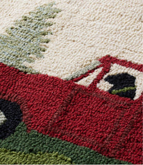 L.L.Bean Wool Hooked Novelty Runner, Dog Caravan HOME GOODS