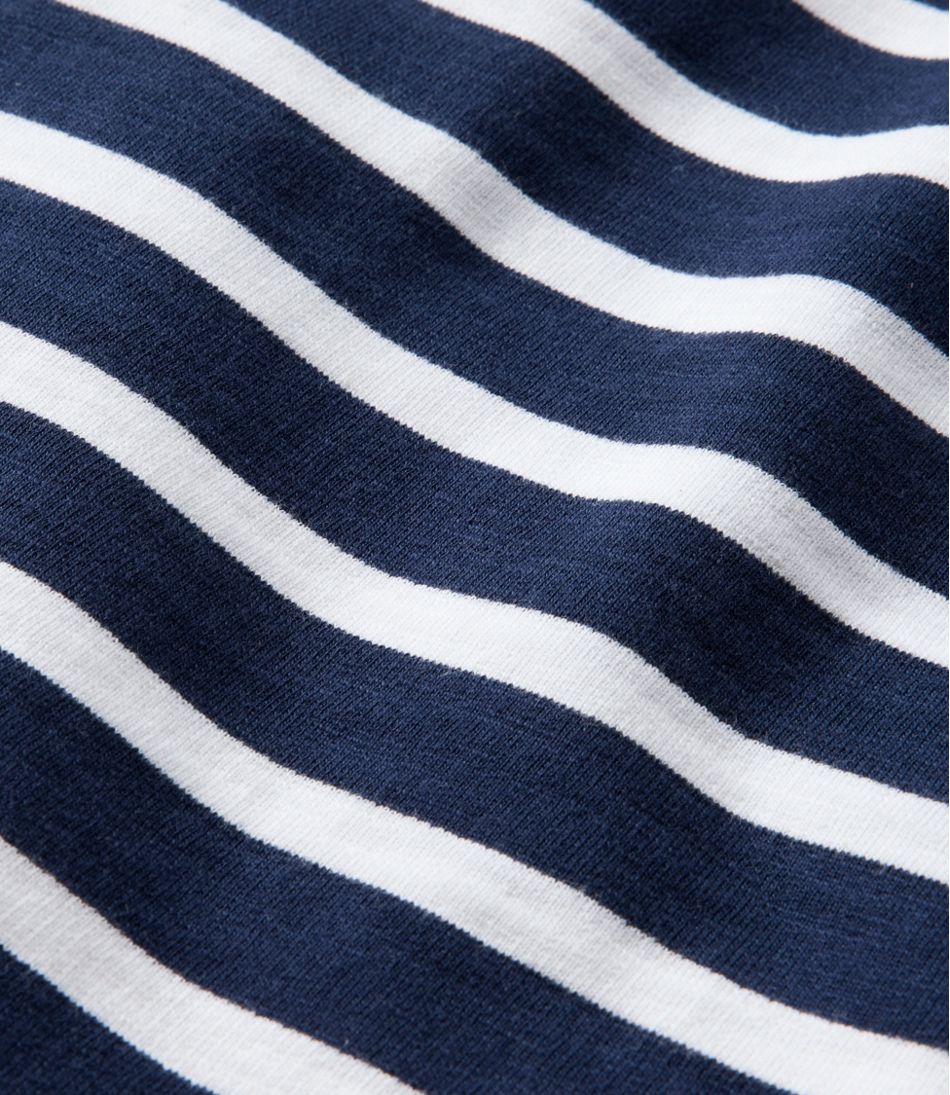 L.L.Bean Women's Peaks Island Button Mockneck, Stripe NEW|CLOTHING