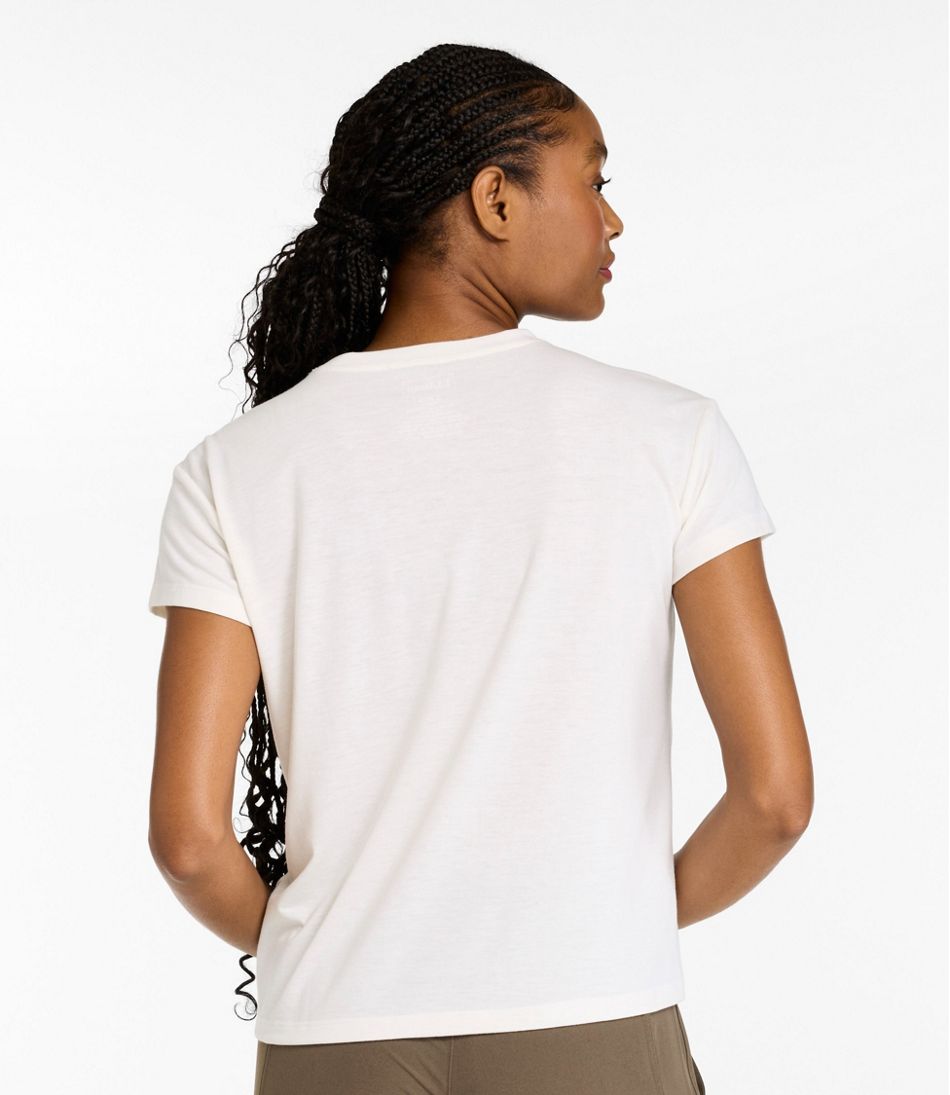 L.L.Bean Women's Mountainside Crewneck Tee, Short-Sleeve NEW|CLOTHING