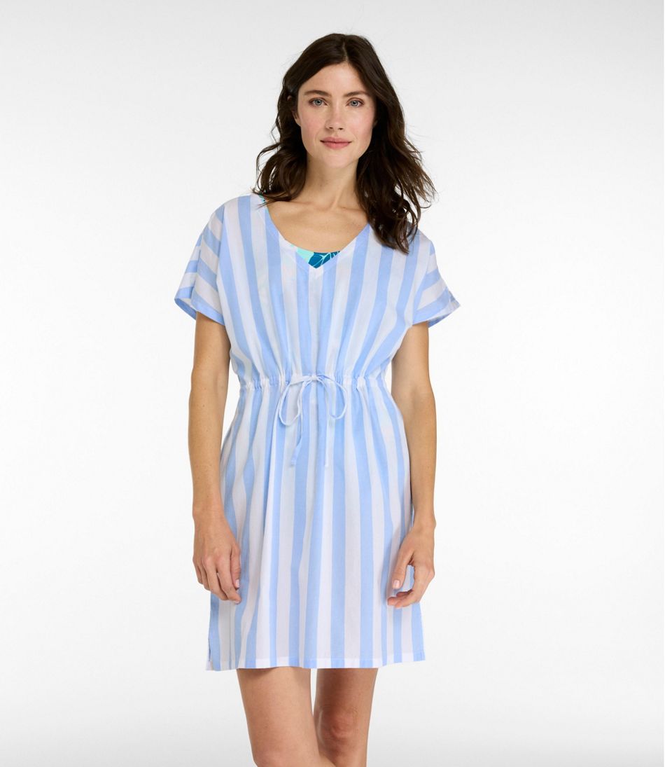L.L.Bean Women's Coastal Cotton Cover-Up Caftan, Print NEW|CLOTHING