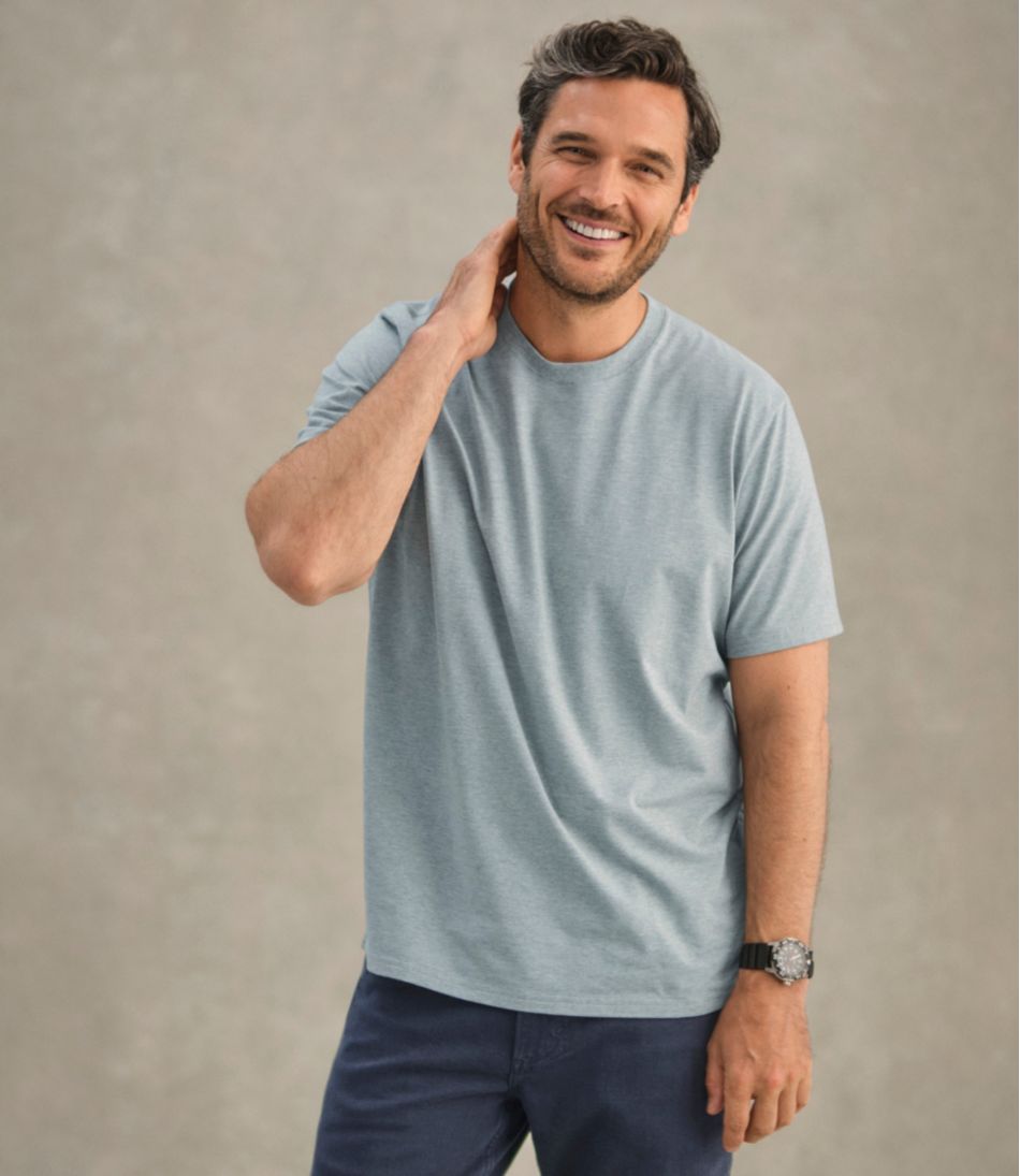 L.L.Bean Men's Comfort Stretch Performance® Pima Tee, Short-Sleeve Without Pocket NEW|CLOTHING|SALE