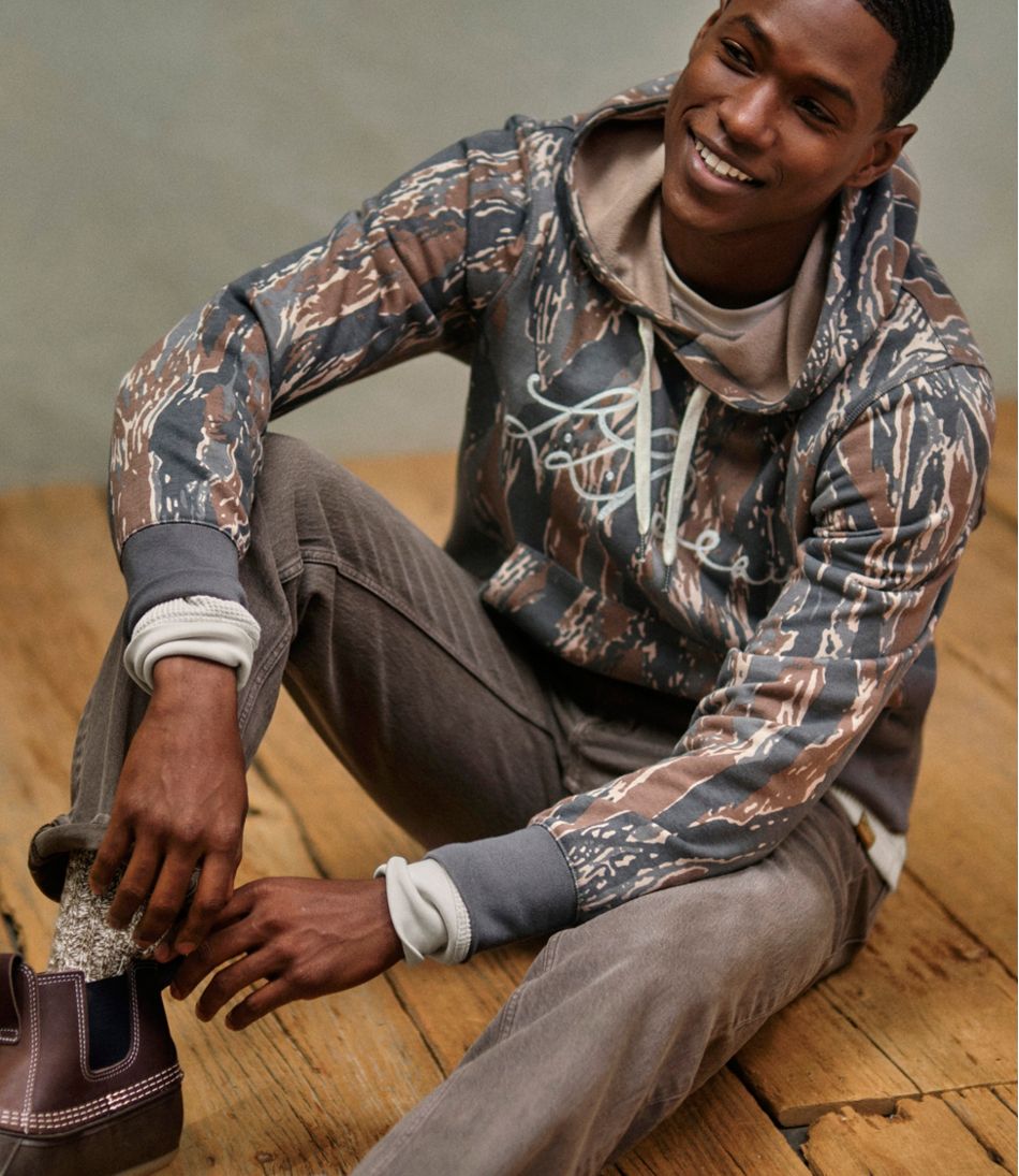 L.L.Bean Men's Signature Camp Hoodie Sweatshirt, Print NEW|CLOTHING