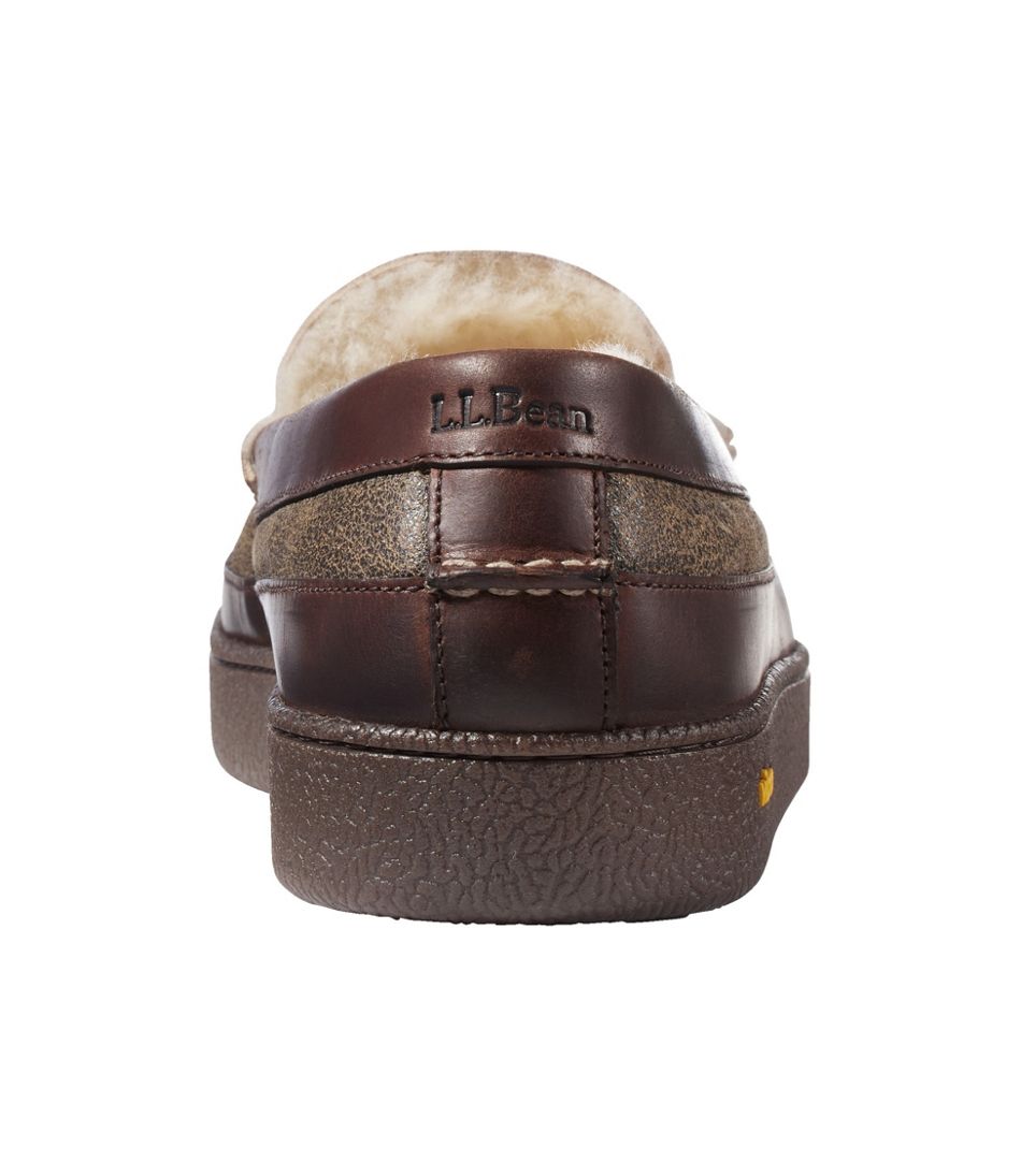 L.L.Bean Men's Lodge Moc Vibram® Slippers, Shearling NEW|FOOTWEAR|SALE
