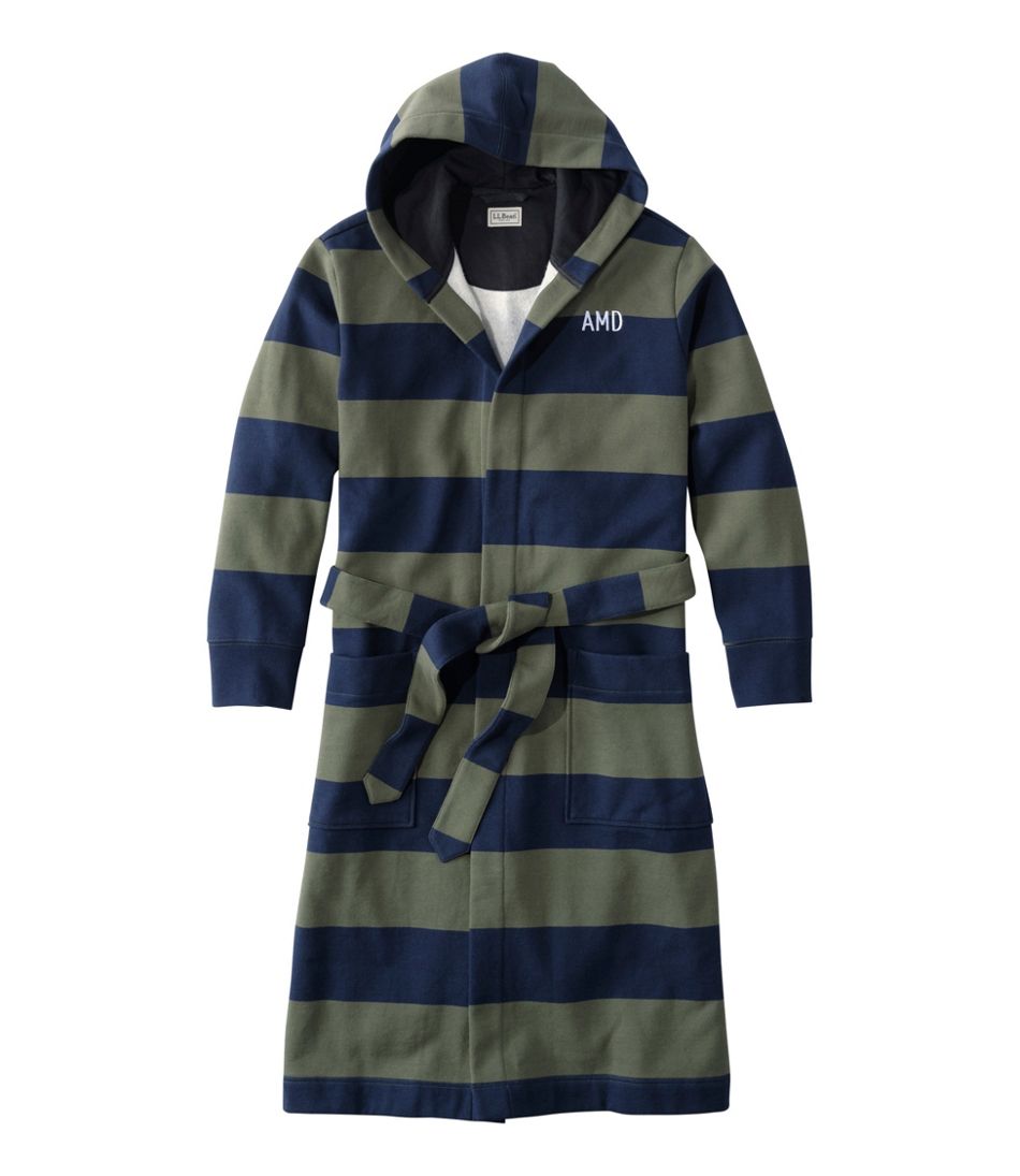 L.L.Bean Men's Mariner Sweatshirt Robe, Stripe NEW|CLOTHING