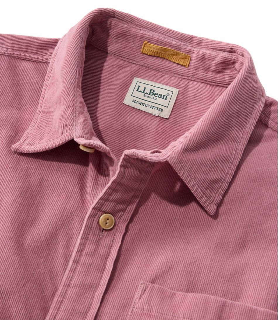L.L.Bean Men's Sunwashed Corduroy Shirt, Slightly Fitted Untucked Fit NEW|CLOTHING