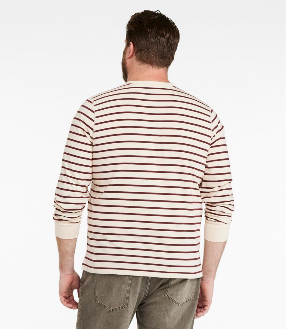 L.L.Bean Men's Signature Northwoods Henley, Long-Sleeve, Stripe NEW|CLOTHING