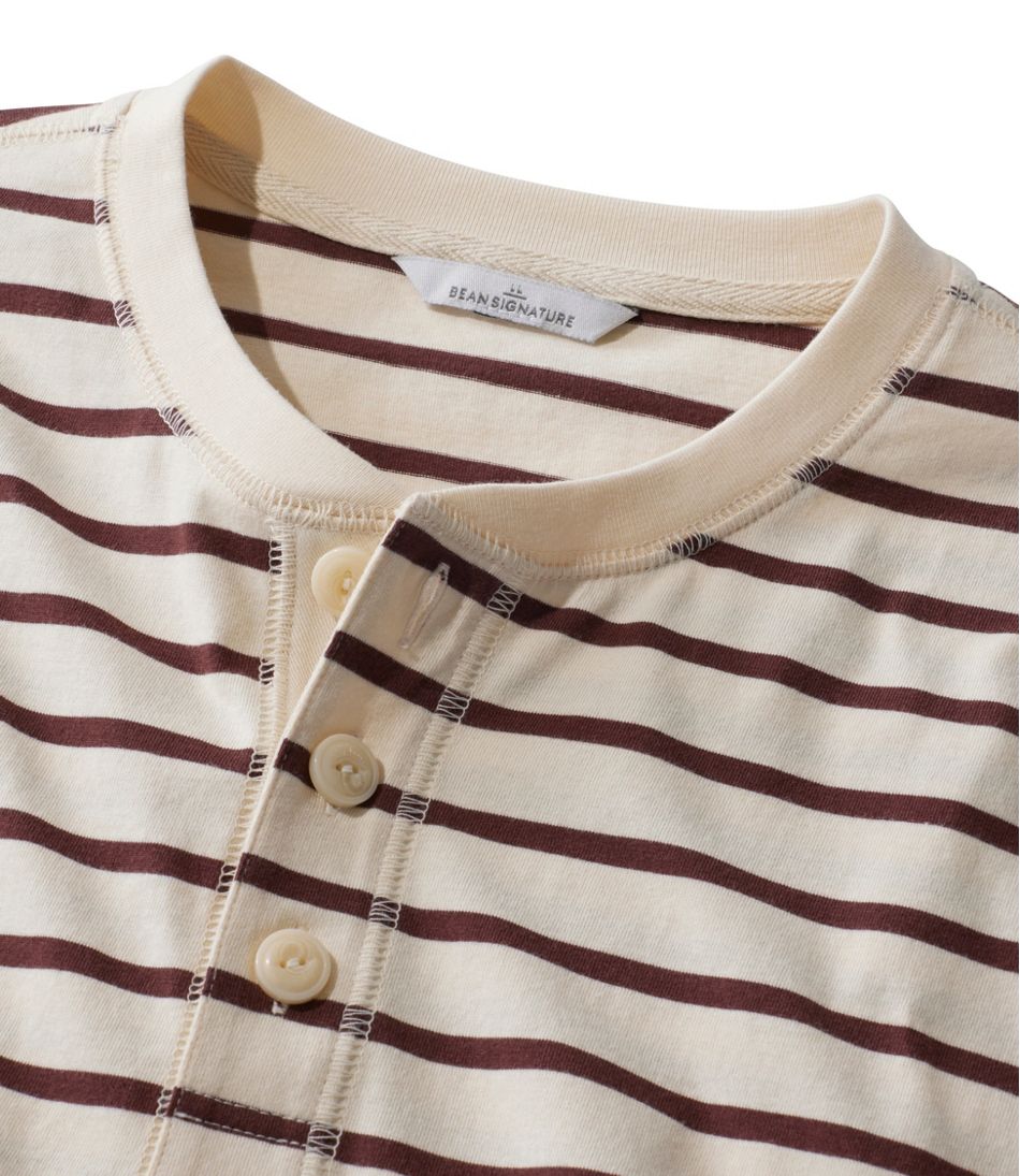L.L.Bean Men's Signature Northwoods Henley, Long-Sleeve, Stripe NEW|CLOTHING