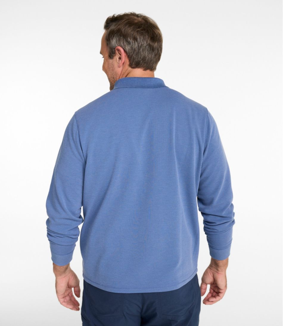 L.L.Bean Men's Mountainside Micro Waffle Polo, Long-Sleeve NEW|CLOTHING