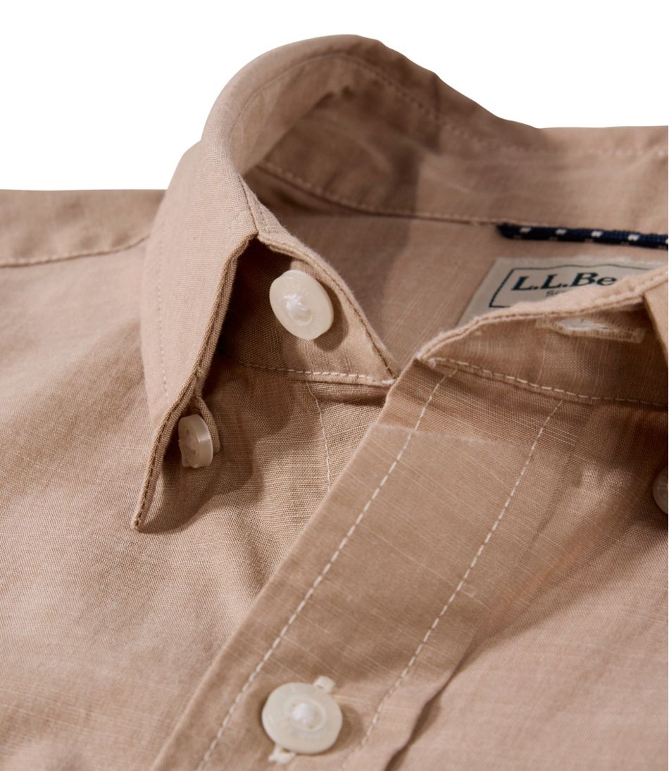 L.L.Bean Men's Comfort Stretch Performance® Chambray Shirt, Short-Sleeve, Slightly Fitted Untucked Fit NEW|CLOTHING
