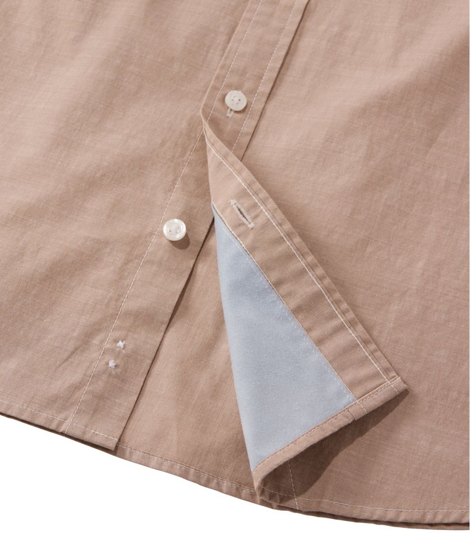L.L.Bean Men's Comfort Stretch Performance® Chambray Shirt, Short-Sleeve, Slightly Fitted Untucked Fit NEW|CLOTHING