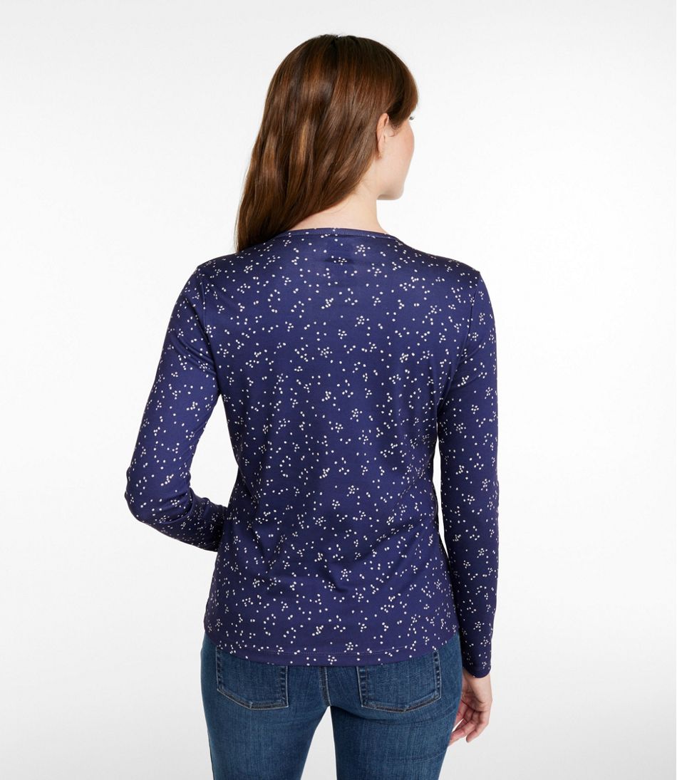 L.L.Bean Women's Pima Cotton Tee, Long-Sleeve Crewneck Print CLOTHING|SALE