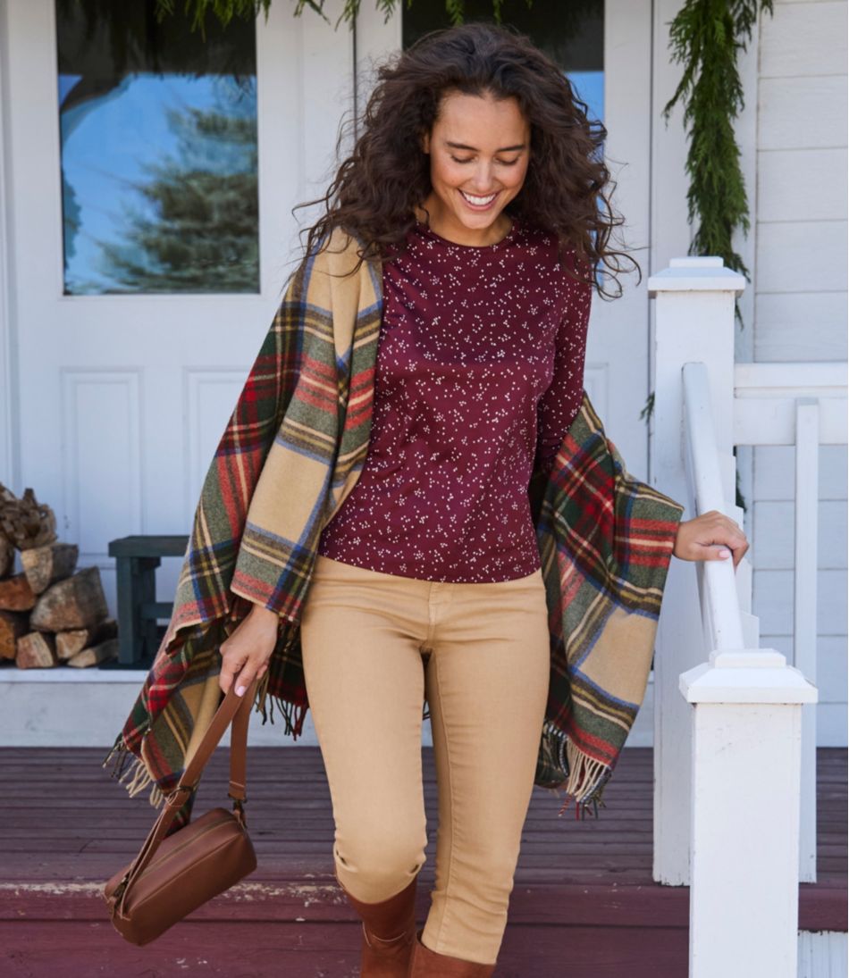 L.L.Bean Women's Pima Cotton Tee, Long-Sleeve Crewneck Print CLOTHING|SALE