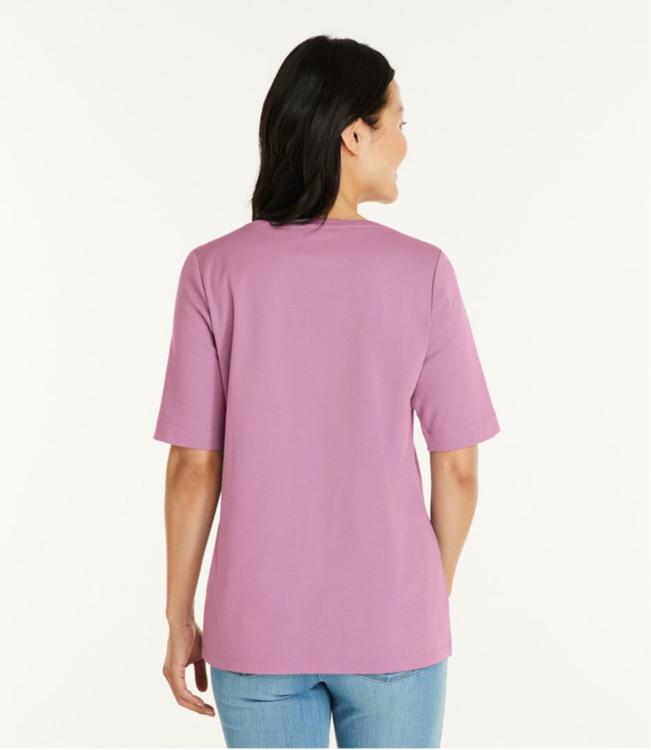 L.L.Bean Women's Jewelneck Tee, Elbow-Sleeve CLOTHING|SALE