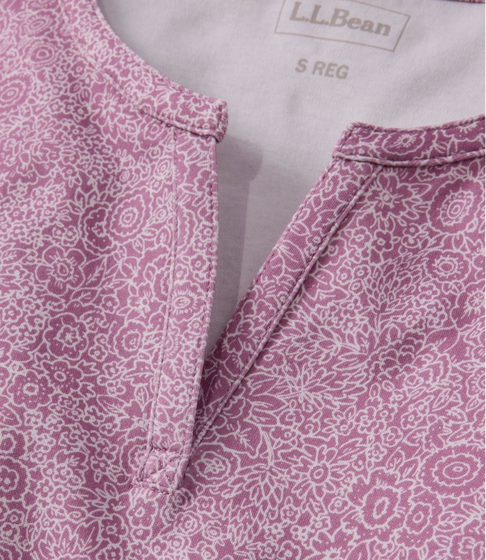 L.L.Bean Women's Tee, Short-Sleeve Notch-Neck Print CLOTHING|SALE