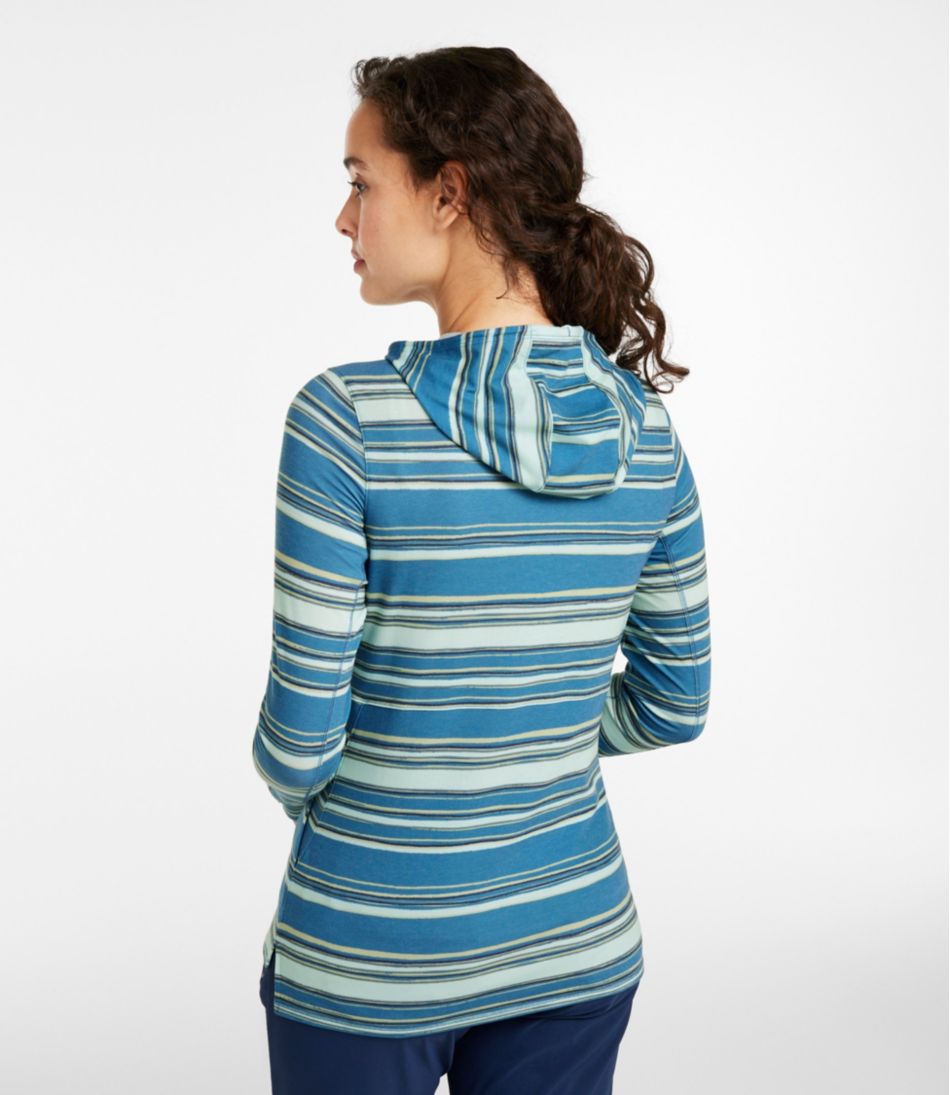 L.L.Bean Women's Everyday SunSmart® Hooded Pullover, Long-Sleeve Stripe CLOTHING|SALE