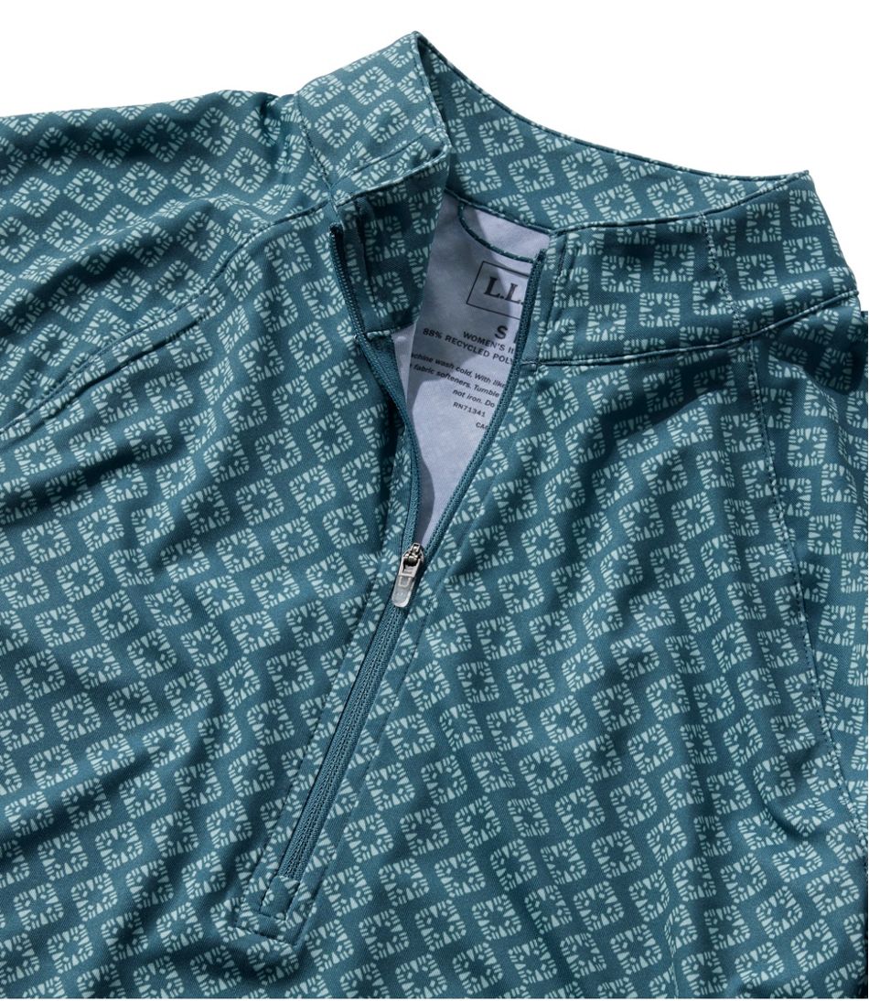 L.L.Bean Women's Access Trail Pullover, Long-Sleeve Quarter-Zip Print CLOTHING