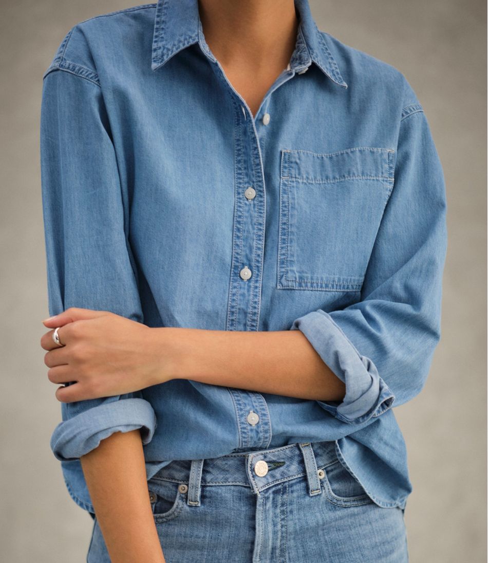 L.L.Bean Women's Denim Boyfriend Shirt CLOTHING