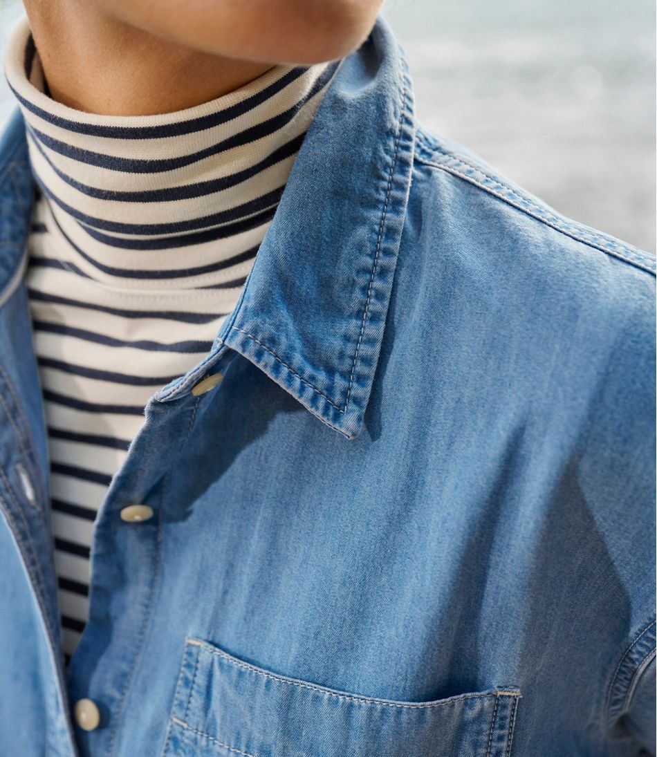 L.L.Bean Women's Denim Boyfriend Shirt CLOTHING