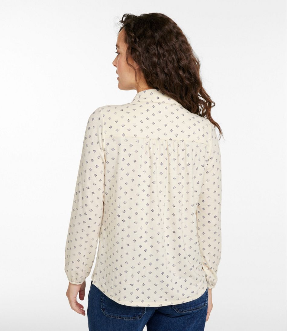 L.L.Bean Women's Camden Hills Button Front Shirt, Print CLOTHING