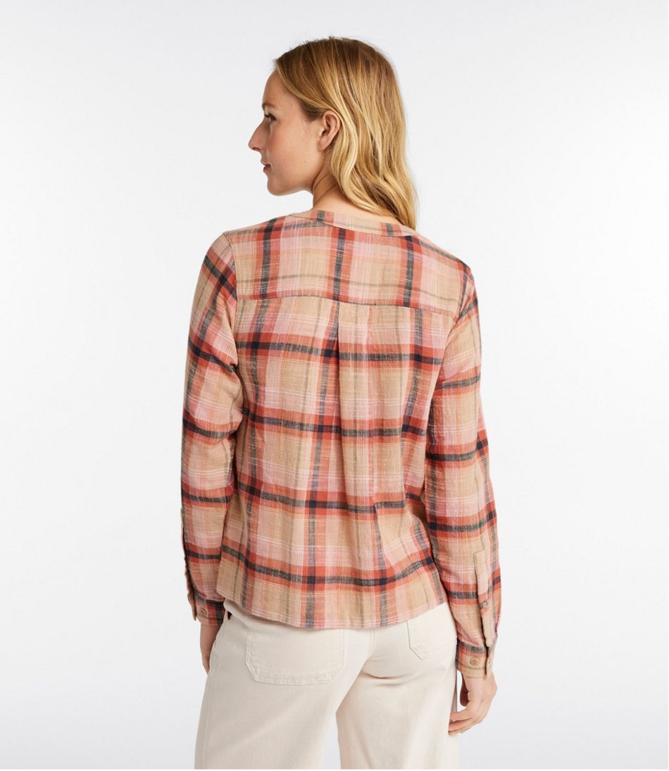 L.L.Bean Women's Day Breeze Shirt, Long-Sleeve Collarless CLOTHING
