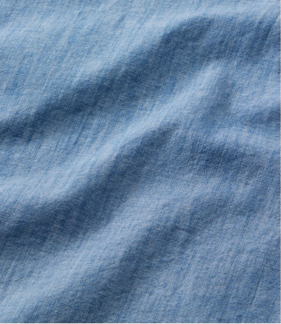 L.L.Bean Women's Essential Cotton Shirt, Chambray Long Sleeve CLOTHING