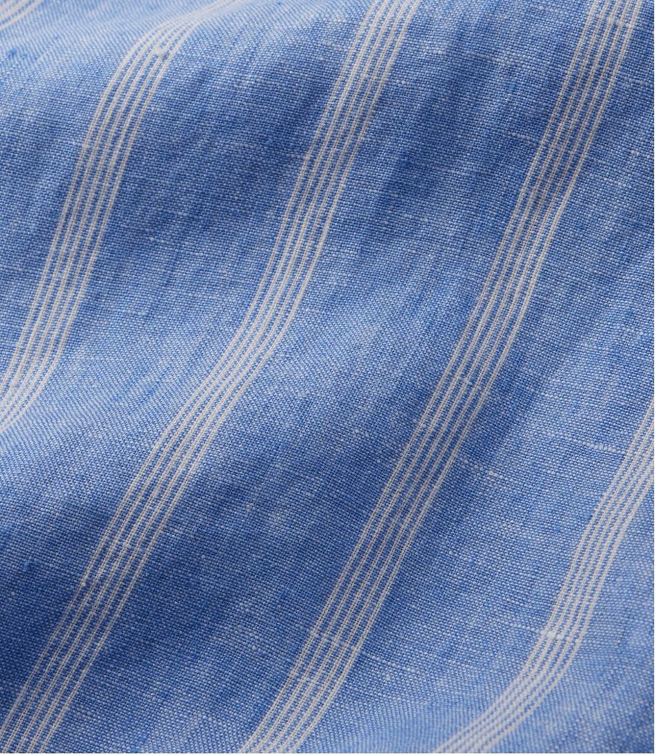 L.L.Bean Women's Premium Washable Linen Shirt, Splitneck Stripe CLOTHING|SALE