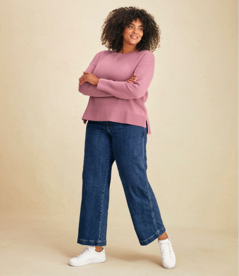 L.L.Bean Women's Wicked Soft Cotton/Cashmere Crewneck Sweater CLOTHING|SALE