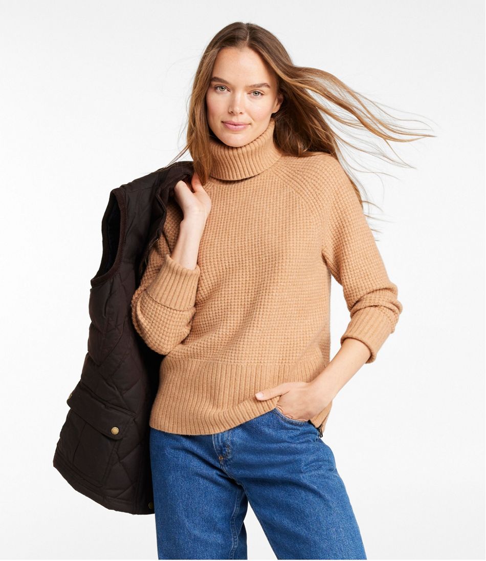 L.L.Bean Women's SuperSoft Waffle Sweater, Turtleneck CLOTHING|SALE