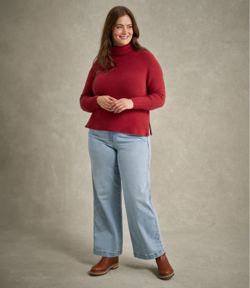 L.L.Bean Women's SuperSoft Waffle Sweater, Turtleneck CLOTHING|SALE