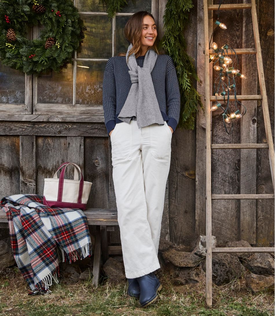 L.L.Bean Women's Wicked Soft Cotton/Cashmere Crewneck Sweater, Pattern CLOTHING