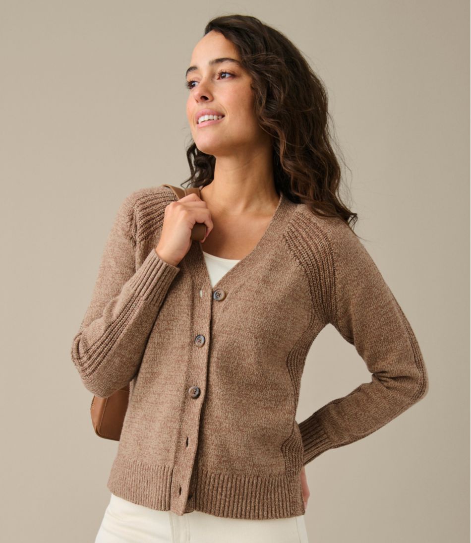 L.L.Bean Women's Mariner Shaker Sweater, V-Neck Cardigan CLOTHING|SALE