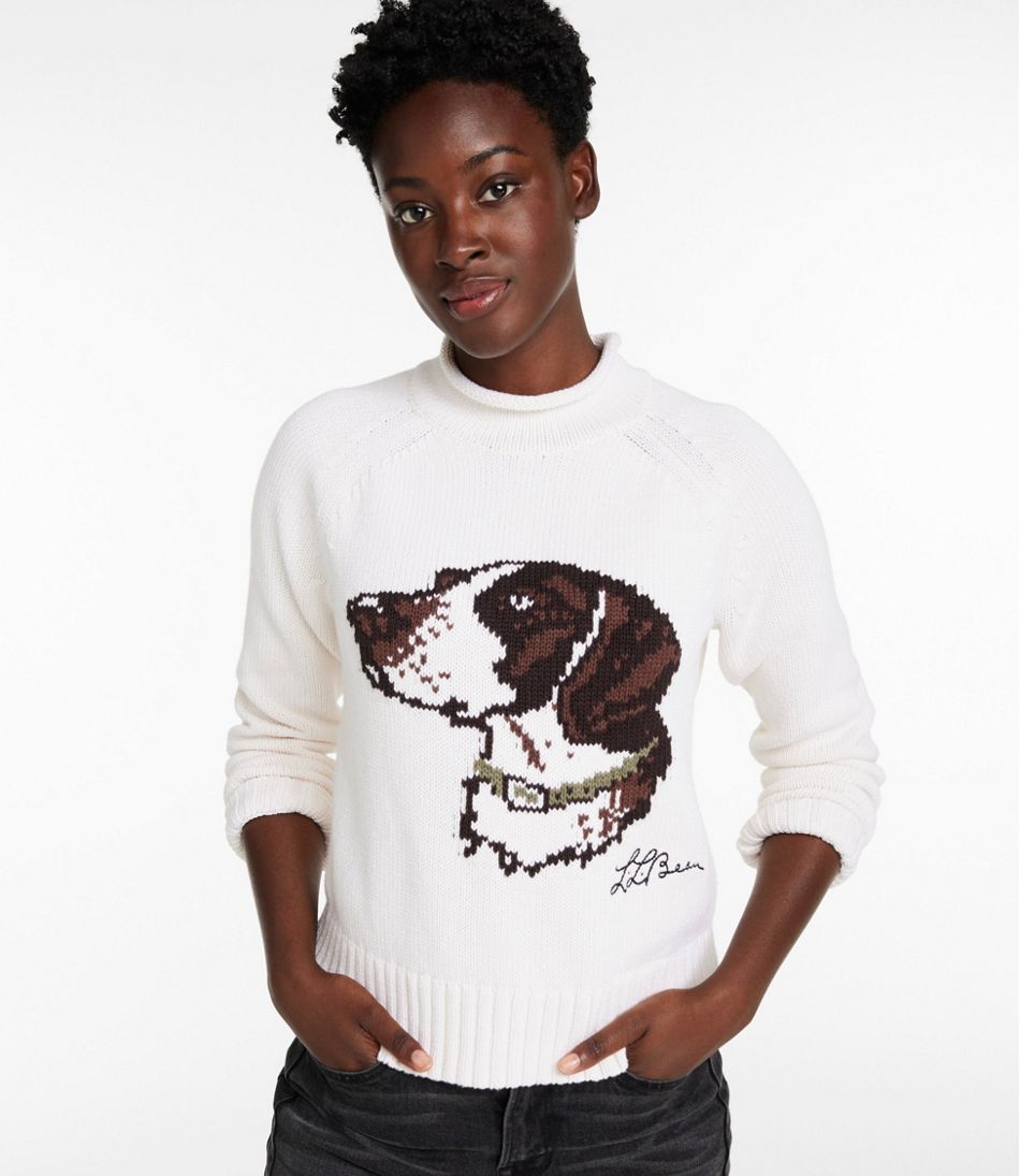 L.L.Bean Women's Signature Original Cotton Sweater, Rollneck Novelty CLOTHING|SALE