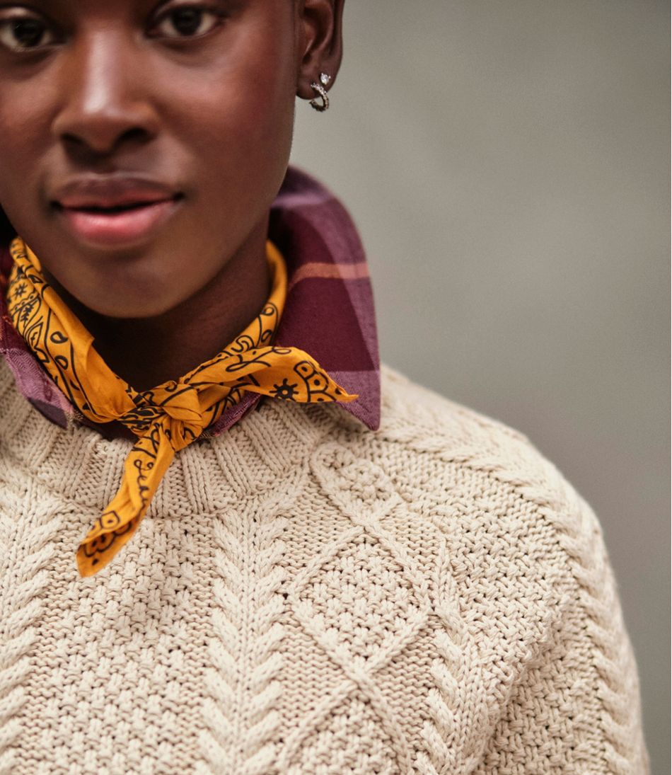 L.L.Bean Women's Signature Cotton Fisherman Sweater, Crewneck CLOTHING