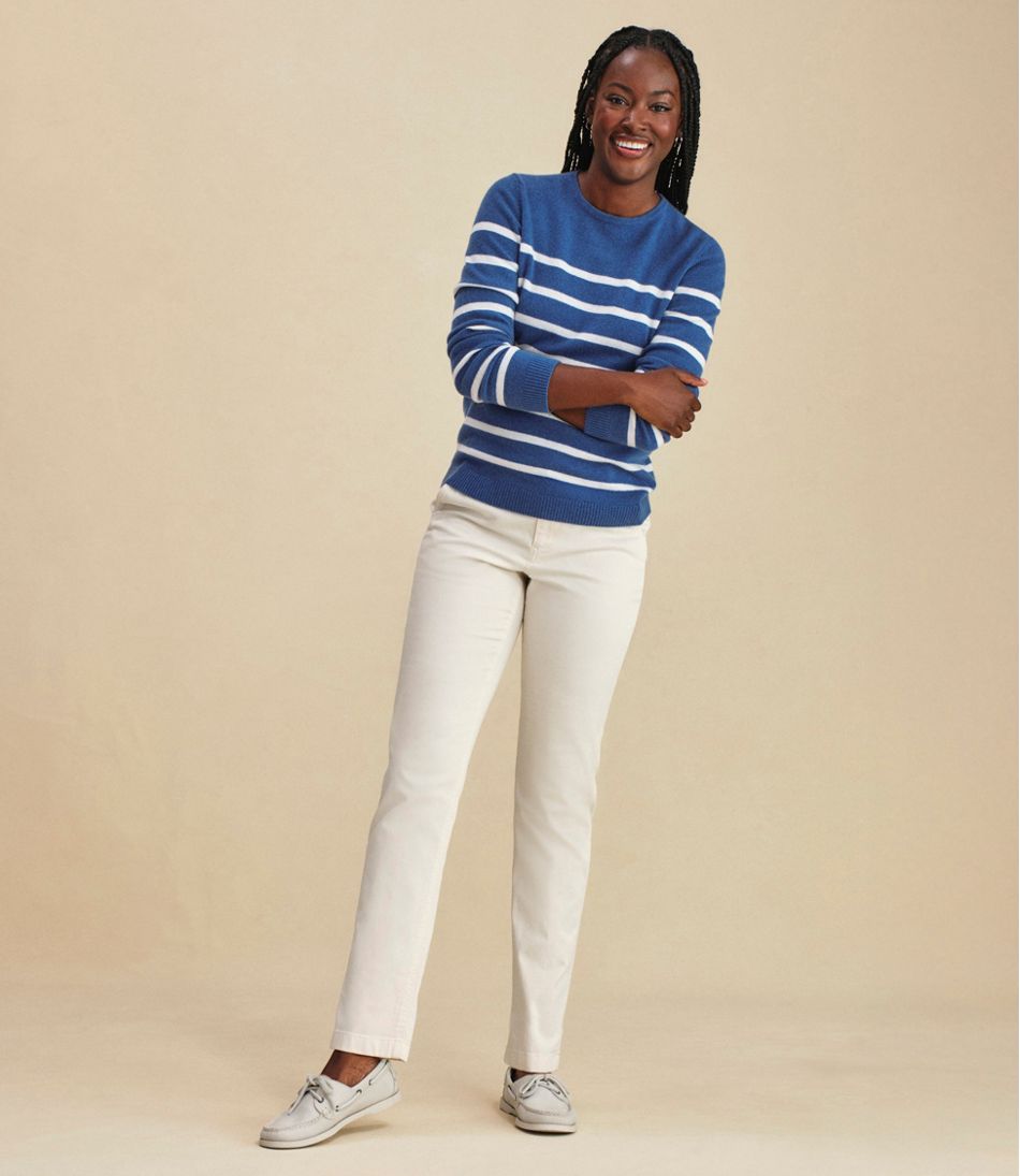 L.L.Bean Women's Classic Cashmere Sweater, Crewneck Stripe CLOTHING|SALE