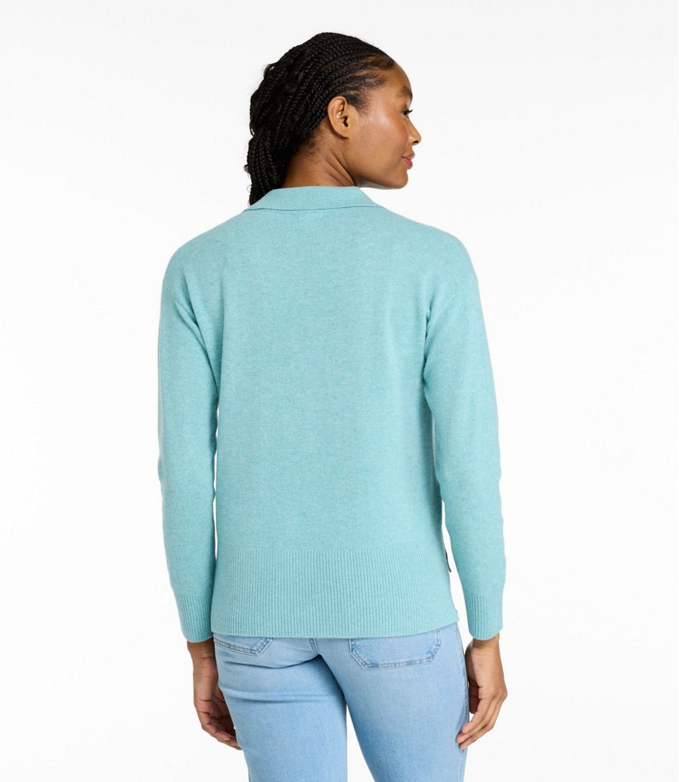 L.L.Bean Women's Classic Cashmere Sweater, Relaxed Polo CLOTHING