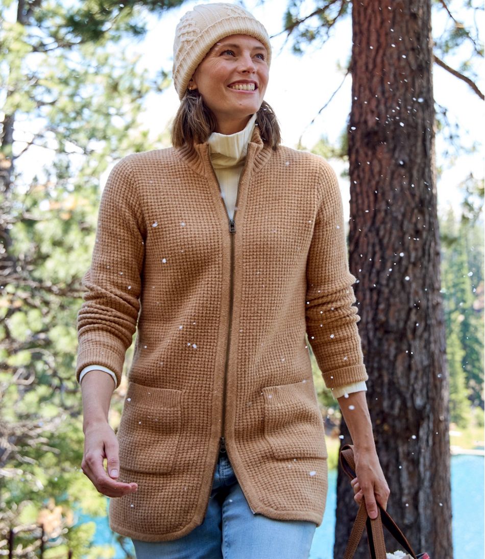 L.L.Bean Women's SuperSoft Waffle Sweater, Coatigan CLOTHING|SALE