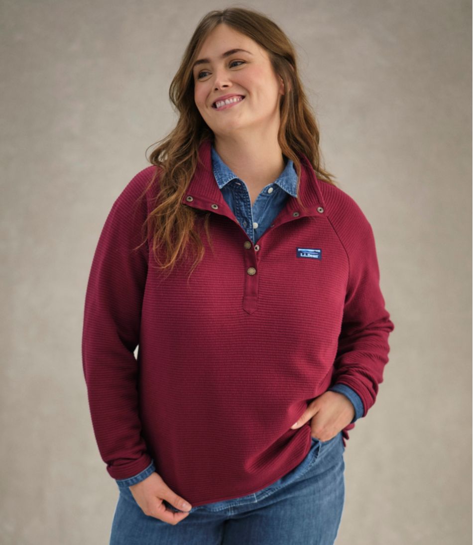 L.L.Bean Women's Lakewashed Double-Knit Quarter-Snap CLOTHING|SALE