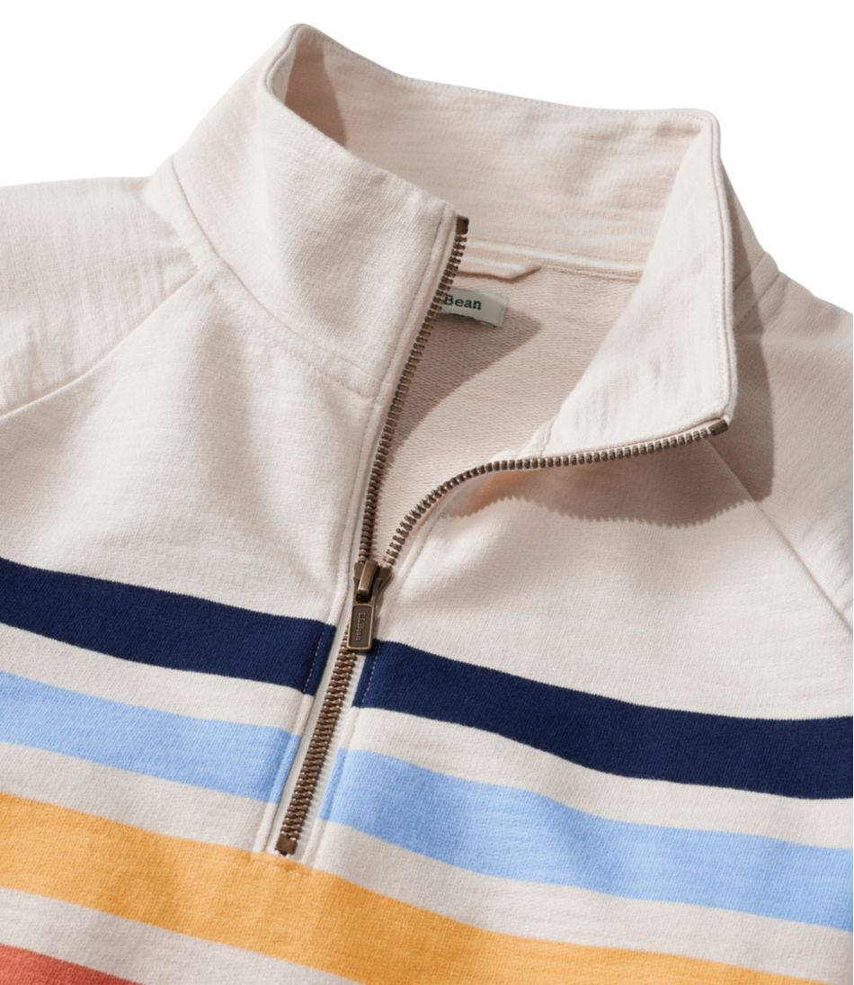 L.L.Bean Women's Peaks Island Quarter-Zip Pullover, Stripe CLOTHING|SALE