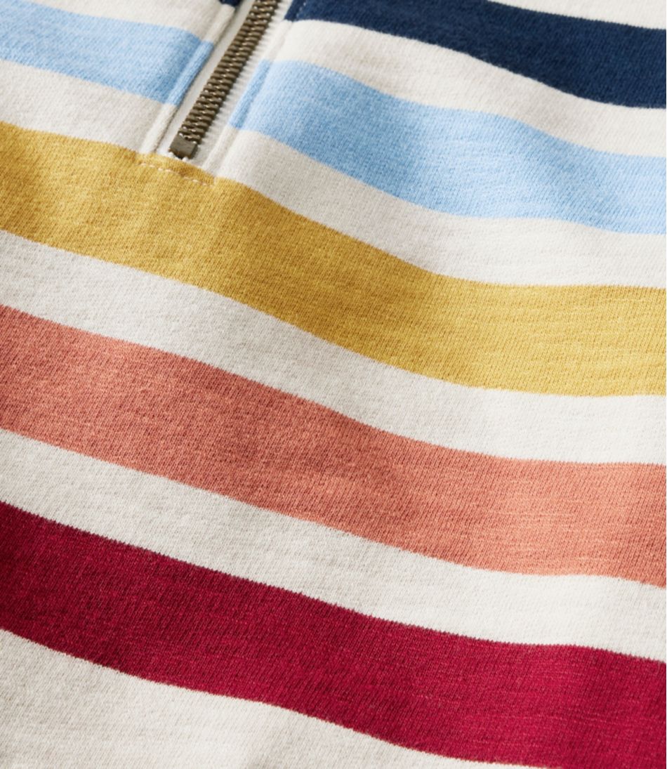 L.L.Bean Women's Peaks Island Quarter-Zip Pullover, Stripe CLOTHING|SALE