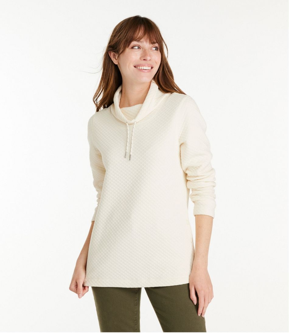 L.L.Bean Women's SoftLight Quilted Top, Funnelneck Pullover CLOTHING|SALE