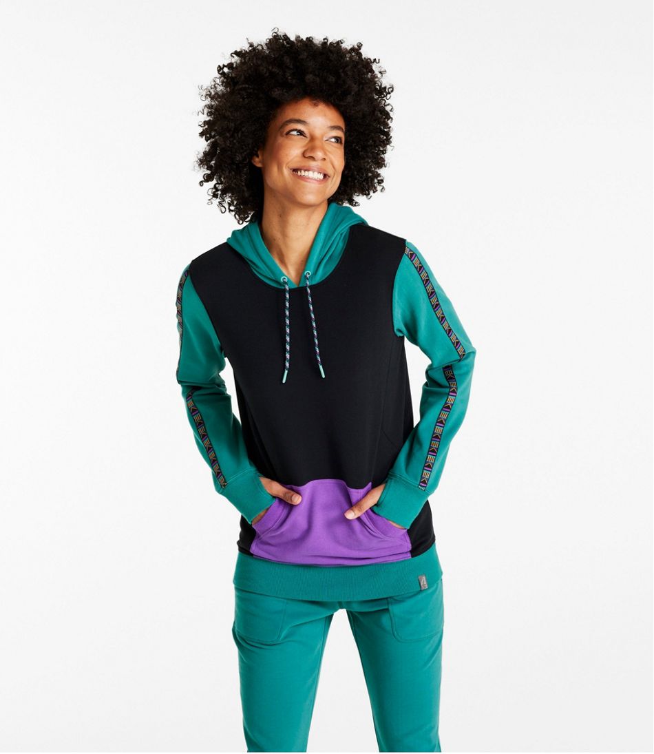 L.L.Bean Women's Bean's Cozy Camp Hoodie, Colorblock CLOTHING|SALE