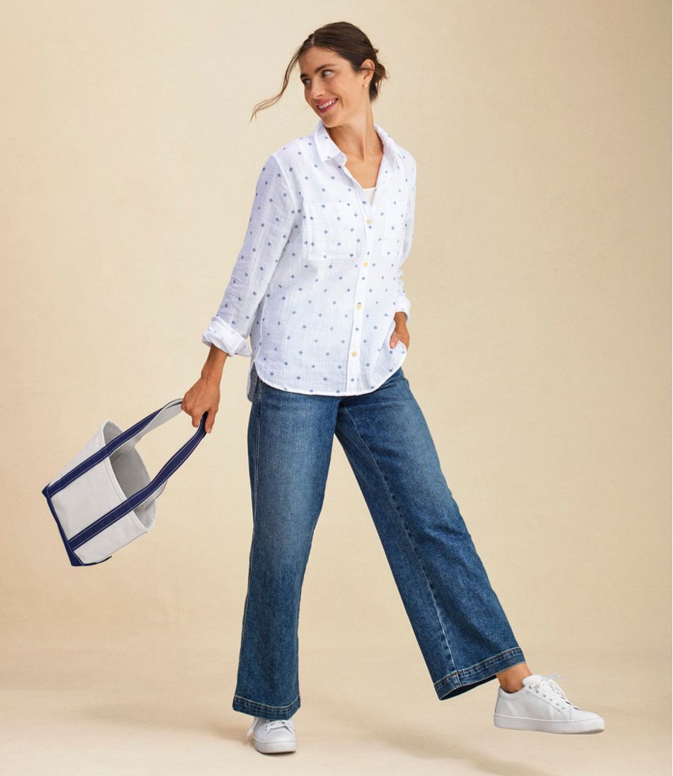 L.L.Bean Women's 207 Vintage Jeans, High-Rise Wide-Leg CLOTHING
