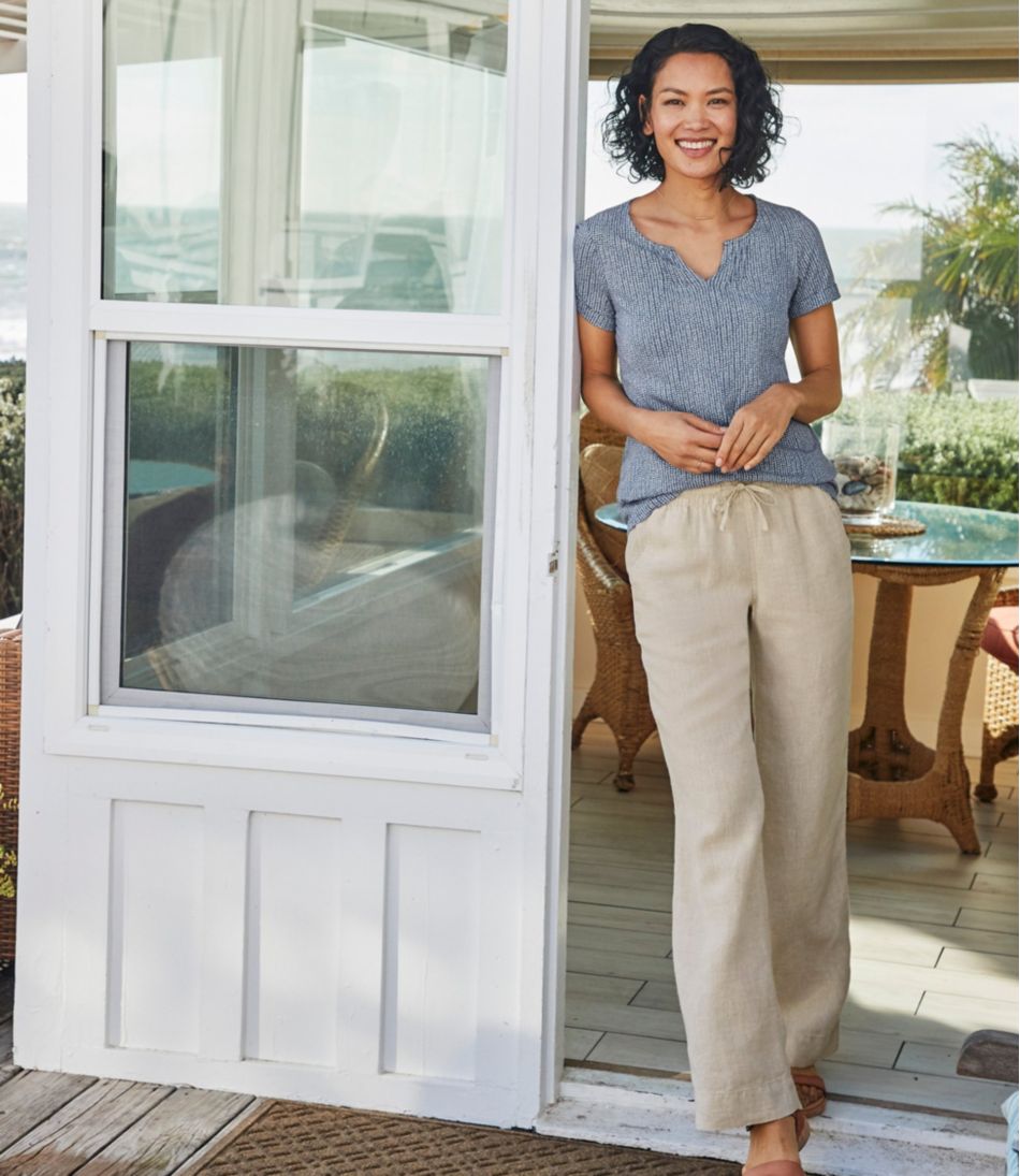 L.L.Bean Women's Premium Washable Linen Pull-On Pants CLOTHING